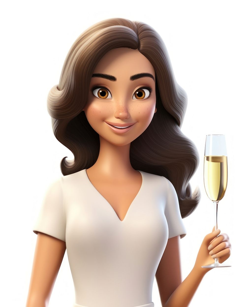Champagne portrait holding cartoon. AI generated Image by rawpixel.