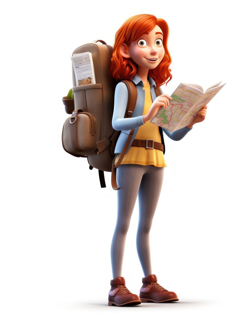 Backpack portrait cartoon travel. AI generated Image by rawpixel.