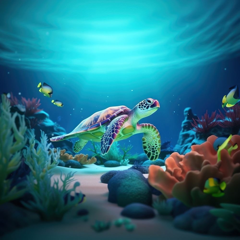 Sea aquarium outdoors reptile. AI generated Image by rawpixel.