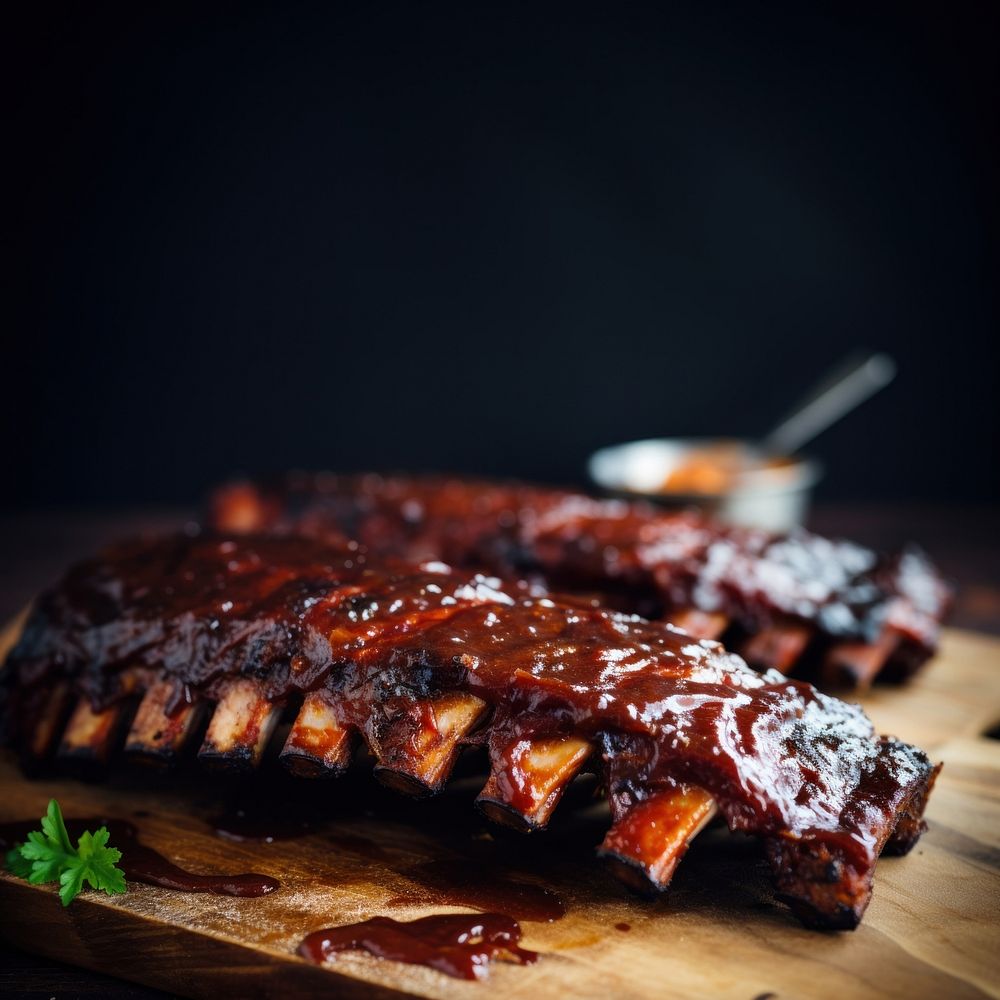 Ribs grilling meat food. AI generated Image by rawpixel.