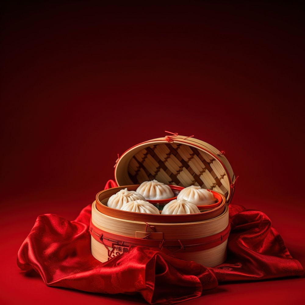 Basket food red xiaolongbao. AI generated Image by rawpixel.
