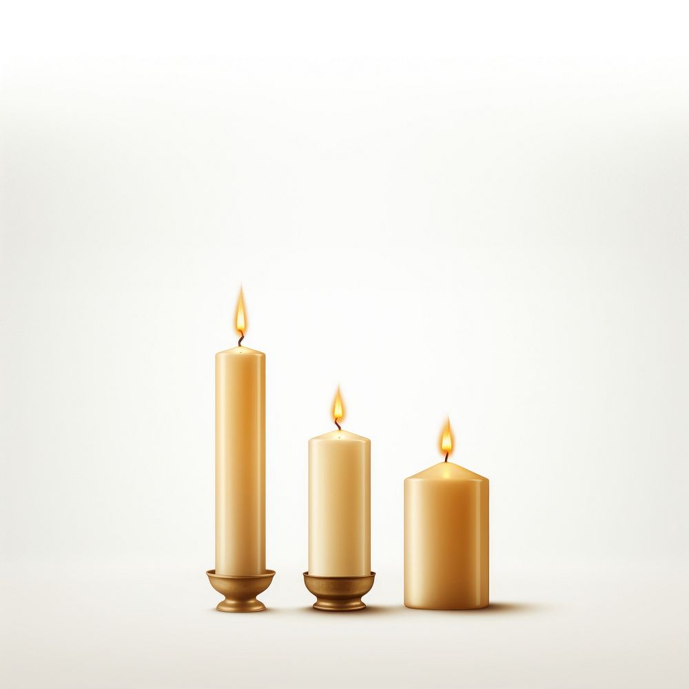 Candle fire white background spirituality. AI generated Image by rawpixel.