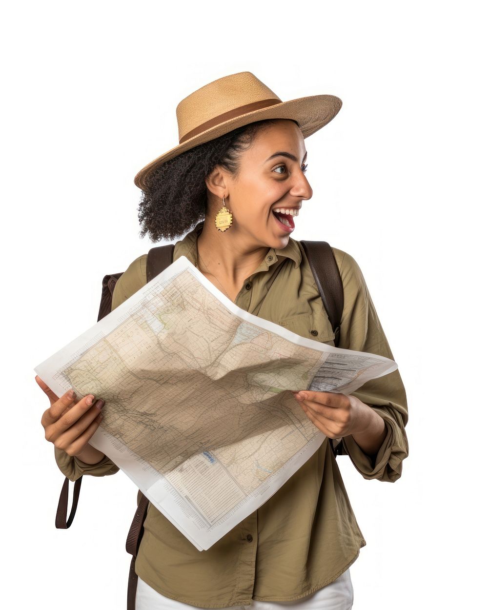 Portrait holding travel paper. AI generated Image by rawpixel.