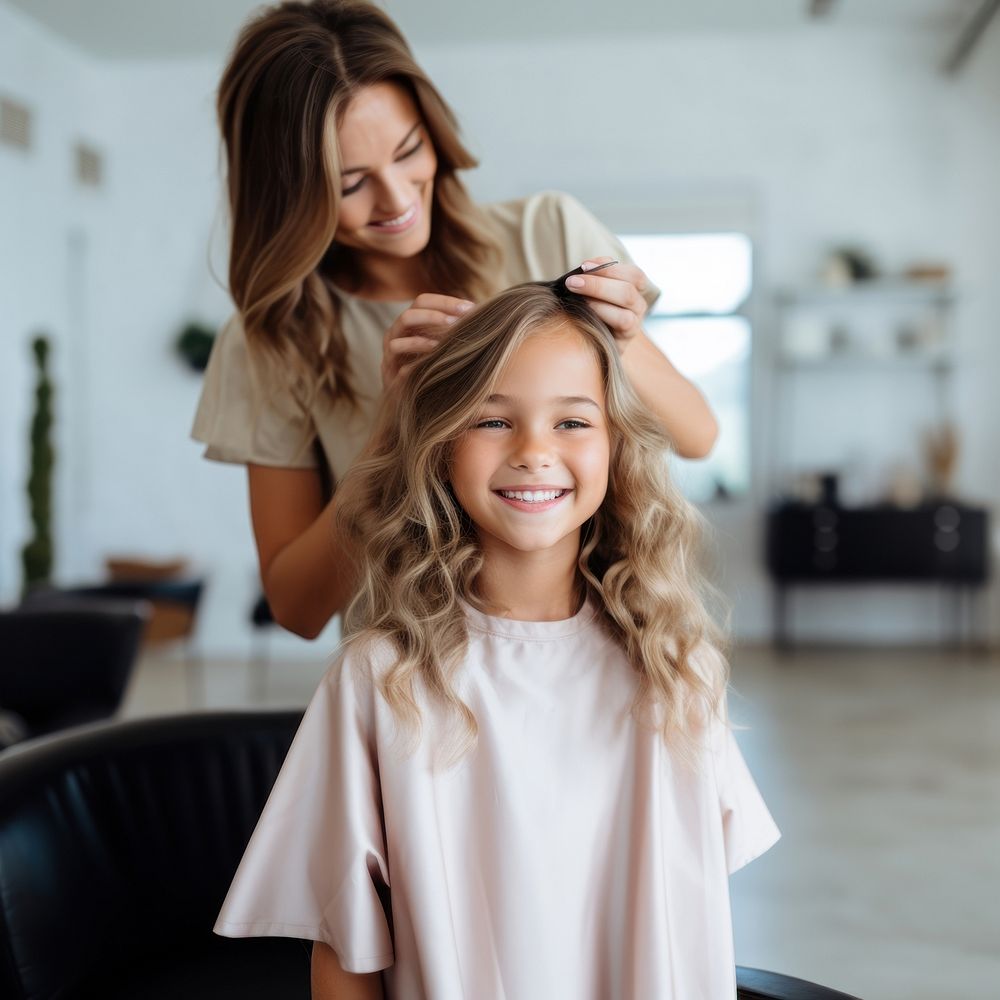 Hairdresser hairstyle adult child. AI generated Image by rawpixel.