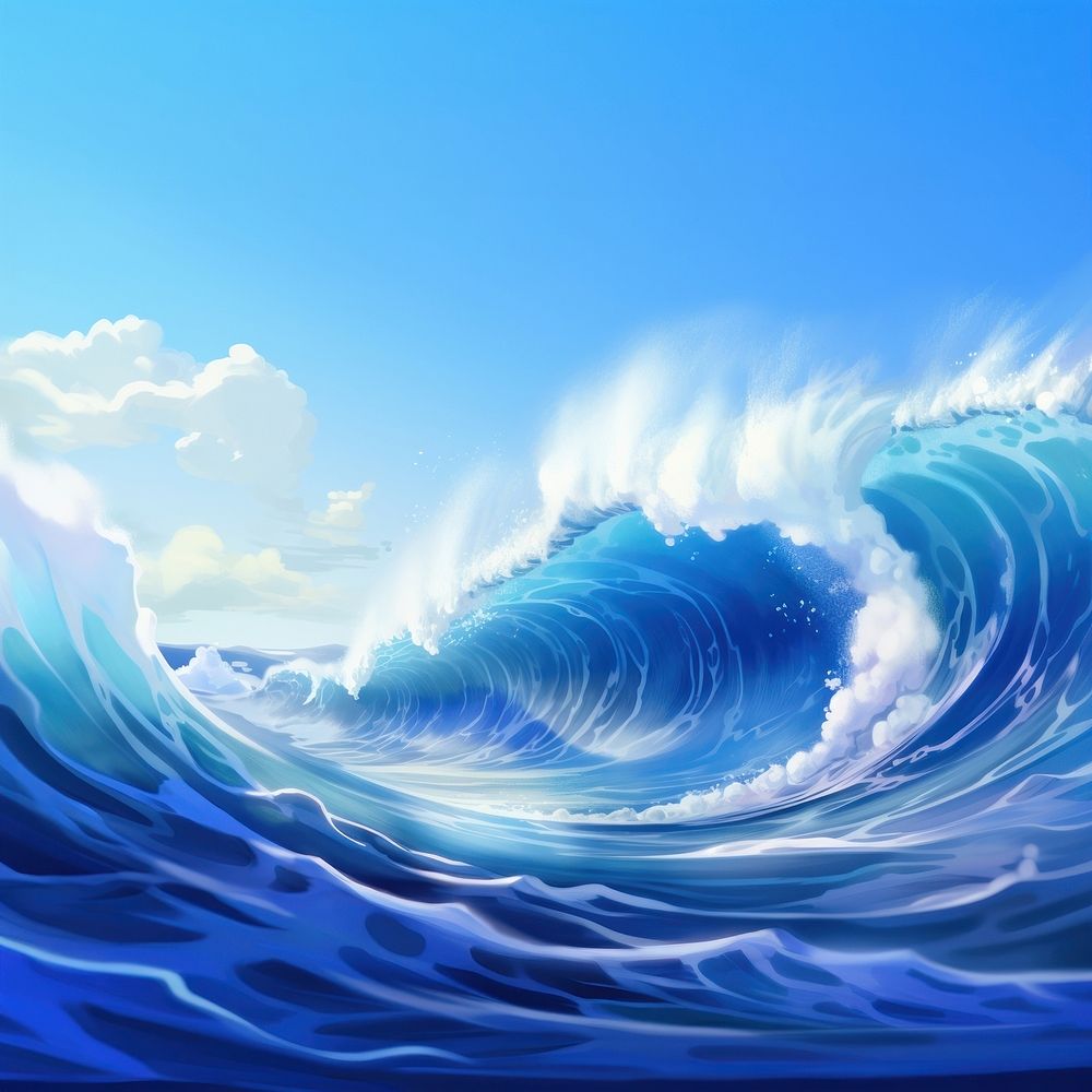 Ocean outdoors nature wave. AI generated Image by rawpixel.