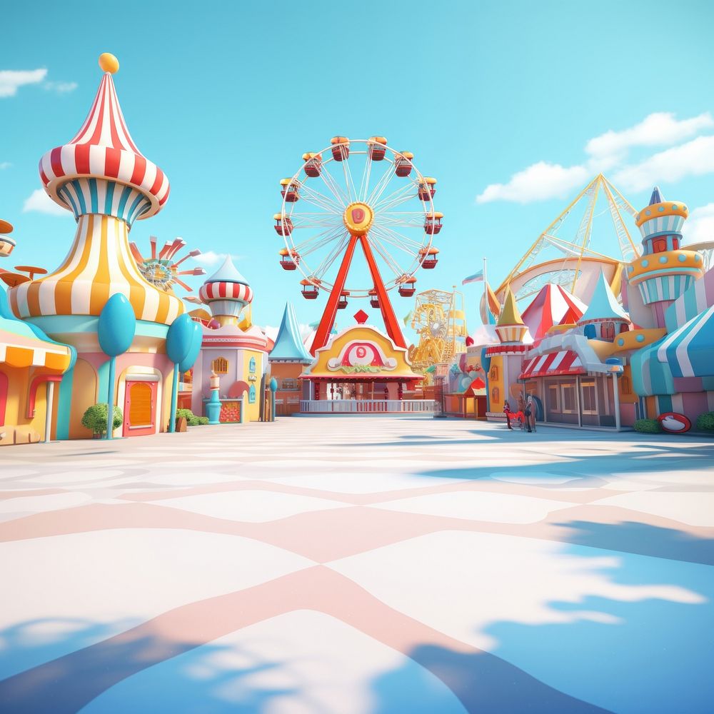 Fun fair architecture recreation. AI generated Image by rawpixel.