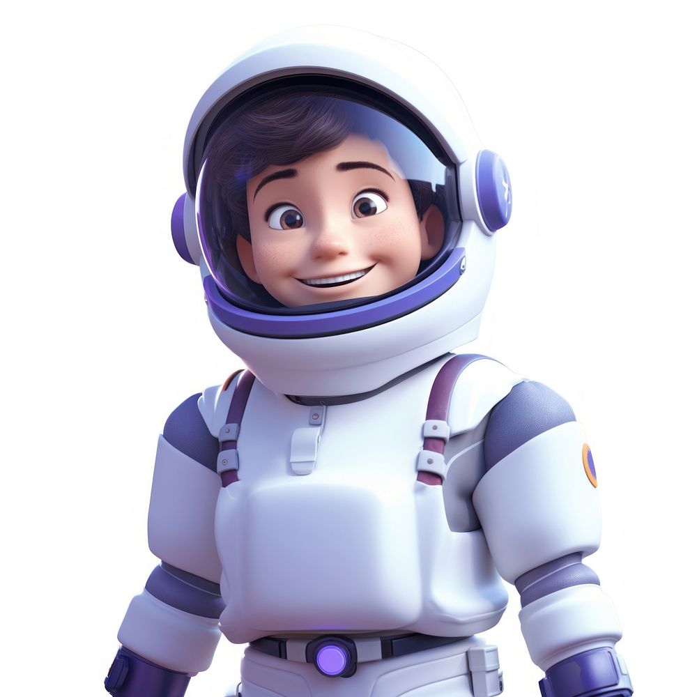 Astronaut smiling robot blue. AI generated Image by rawpixel.