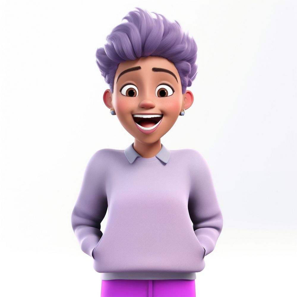 Cartoon purple white background happiness. AI generated Image by rawpixel.