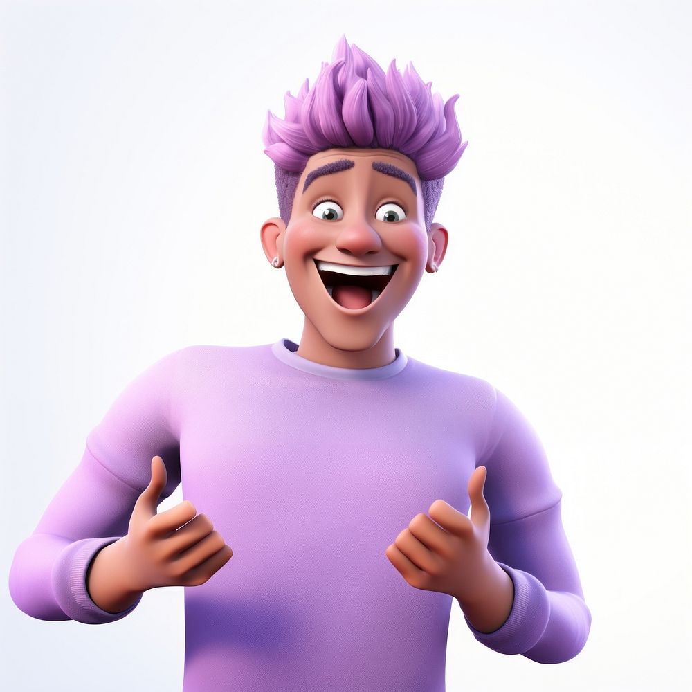 Cartoon purple portrait white background. AI generated Image by rawpixel.