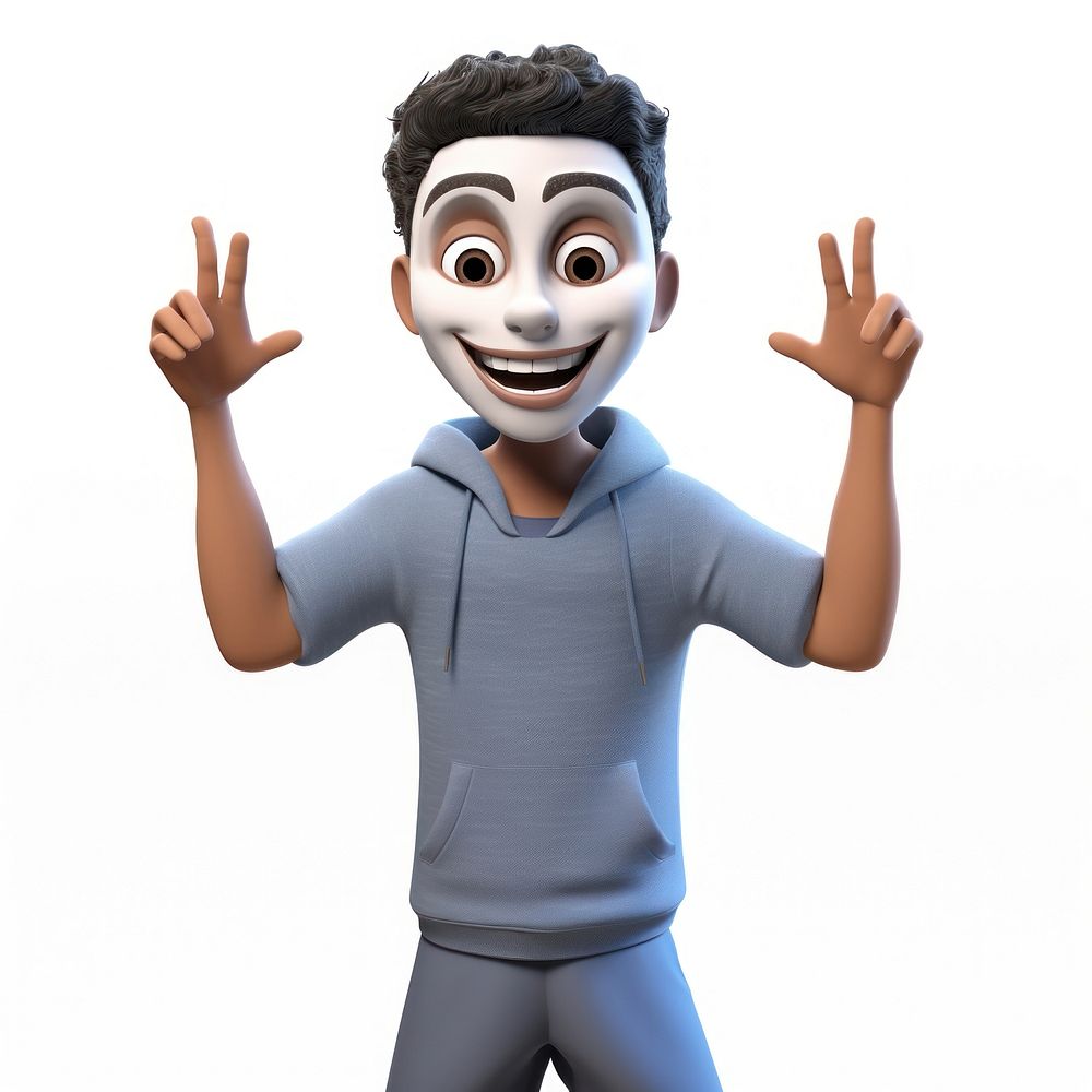 Smiling cartoon mask white background. AI generated Image by rawpixel.