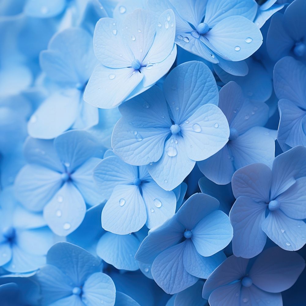 Blue hydrangea inflorescence backgrounds. 