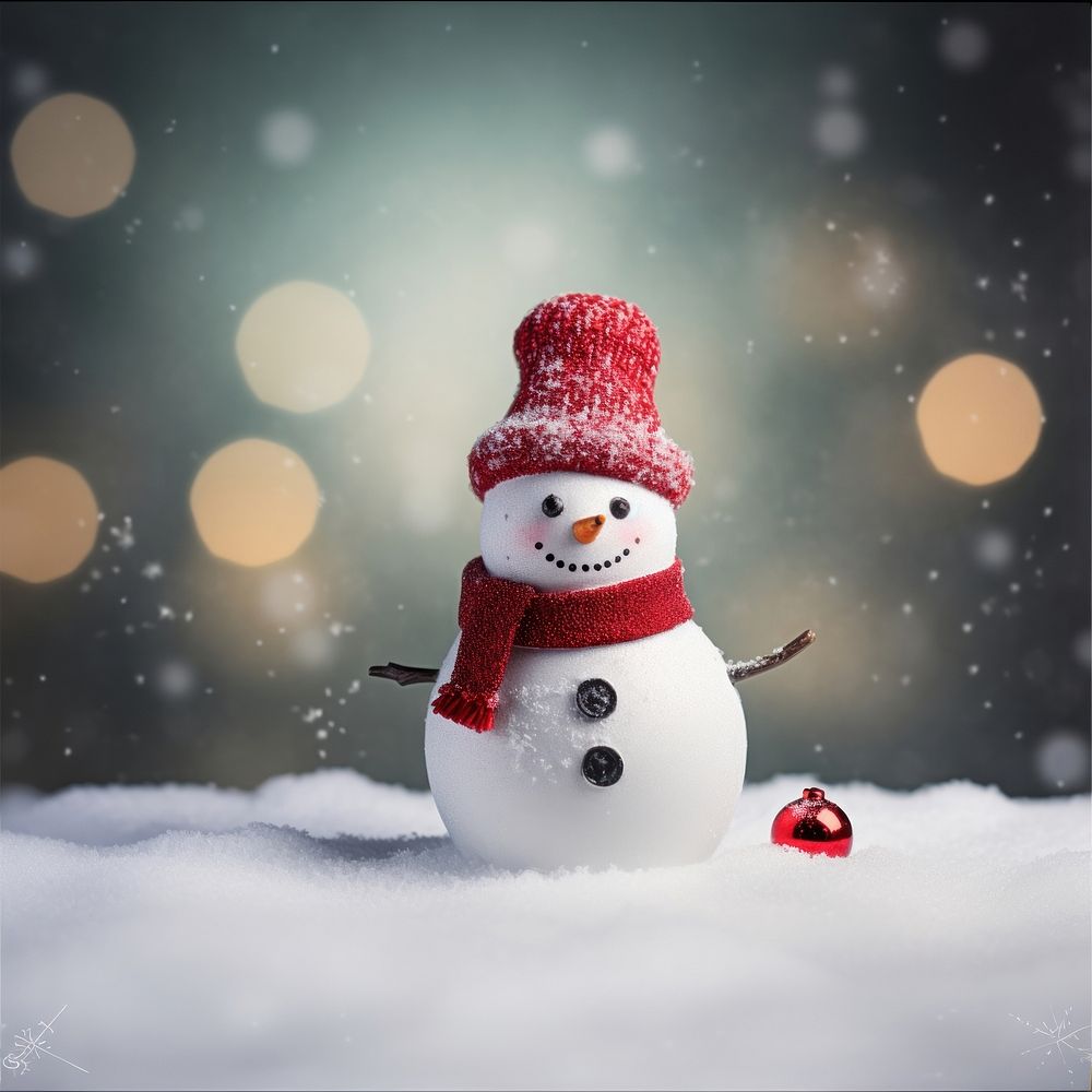 Snowman decoration outdoors winter. 