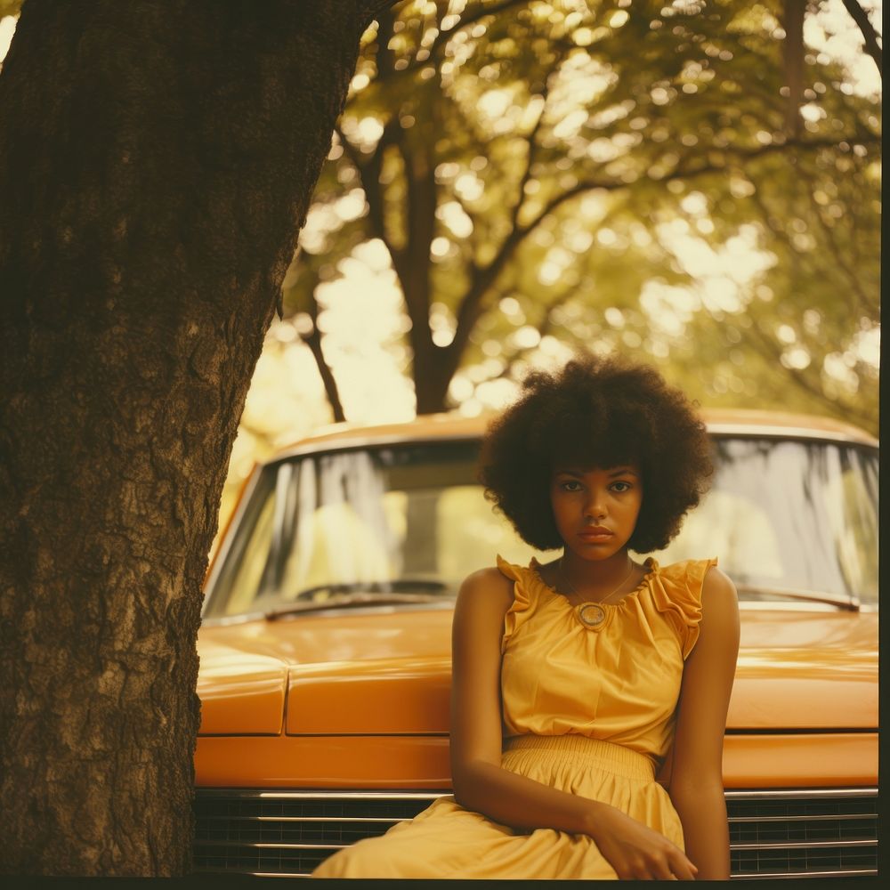 African american car photography portrait. 