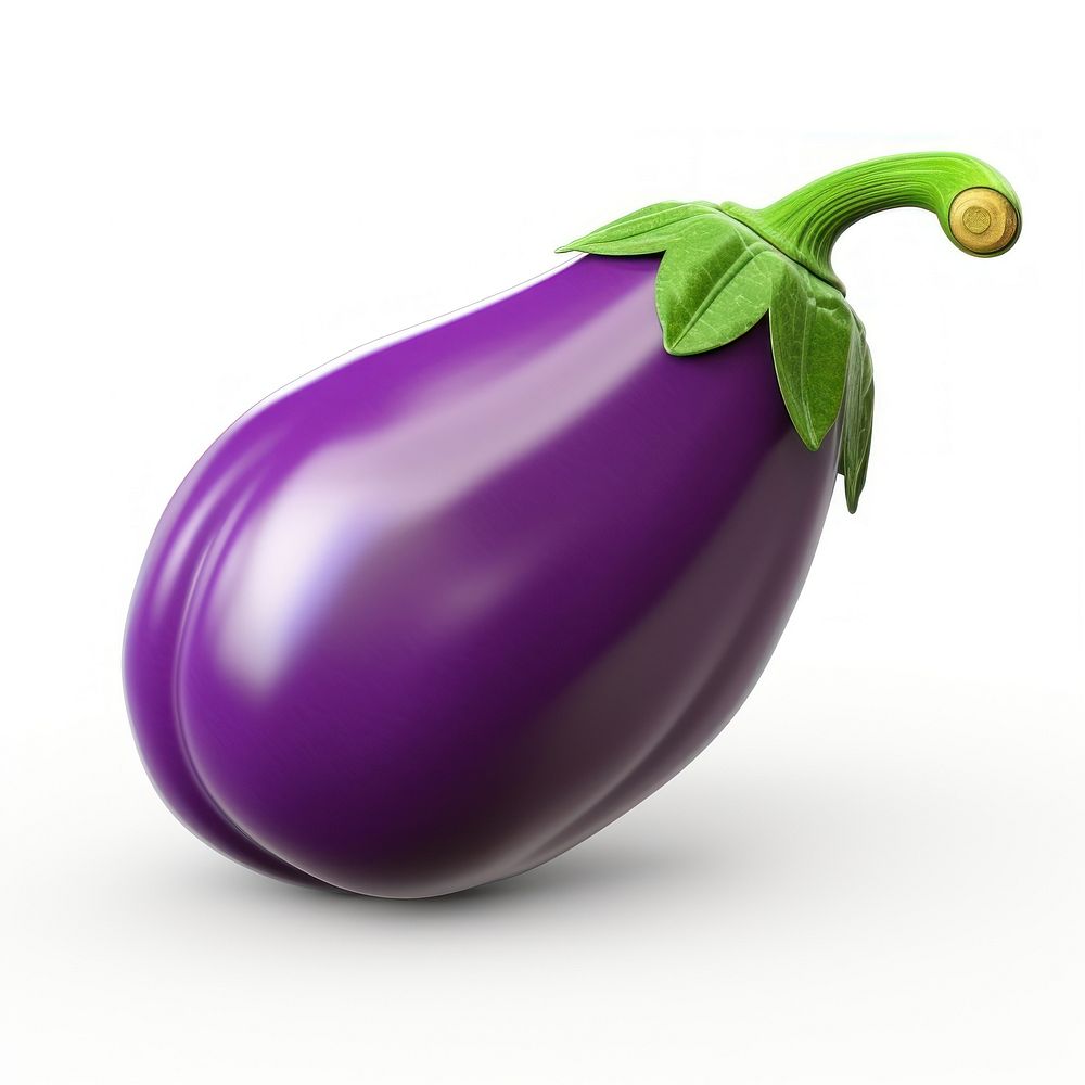 Eggplant vegetable food white background. 