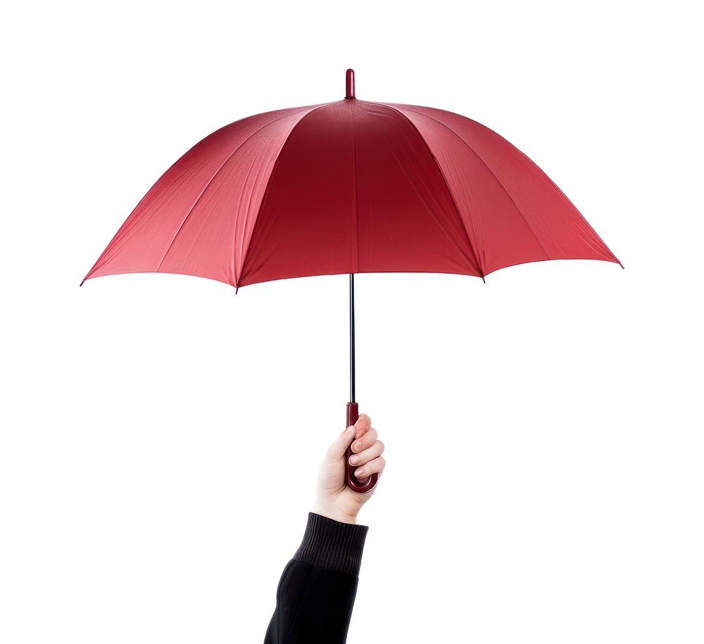 Umbrella hand white background protection. AI generated Image by rawpixel.