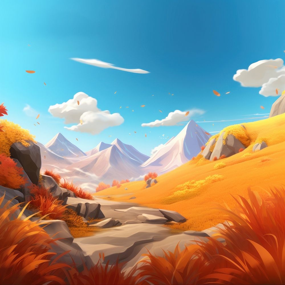 Landscape mountain outdoors cartoon. AI generated Image by rawpixel.