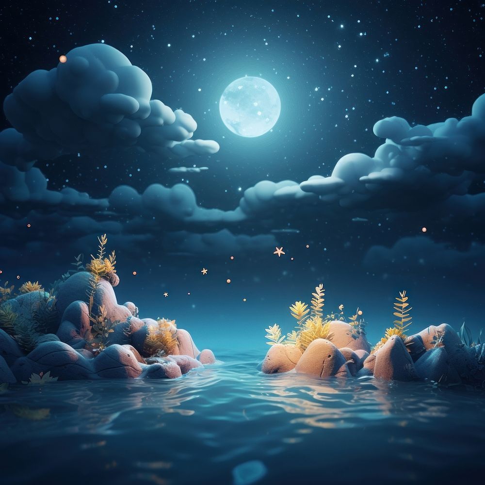 Night outdoors nature space. AI generated Image by rawpixel.