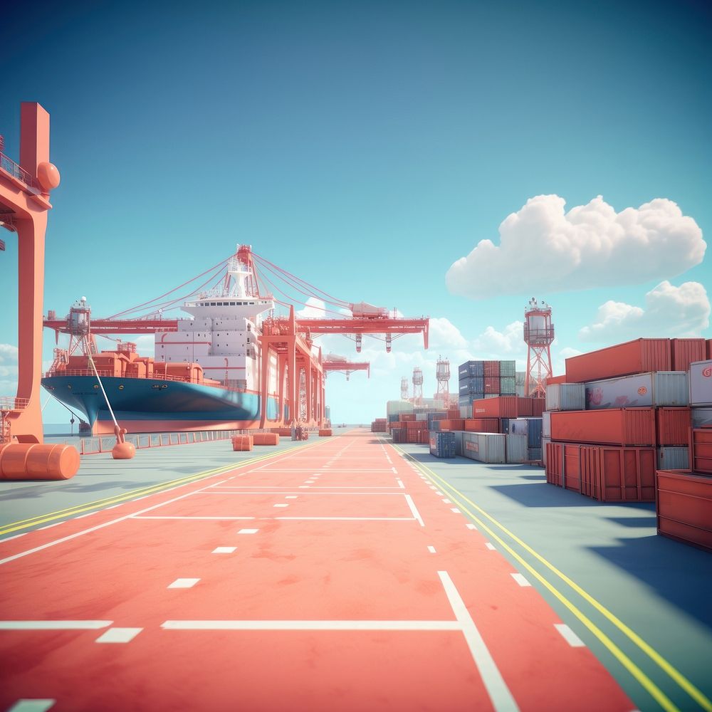 Port ship dock architecture. AI generated Image by rawpixel.