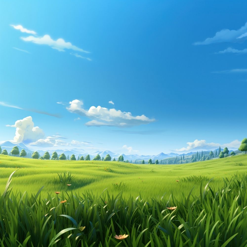 Grass field landscape grassland. AI generated Image by rawpixel.