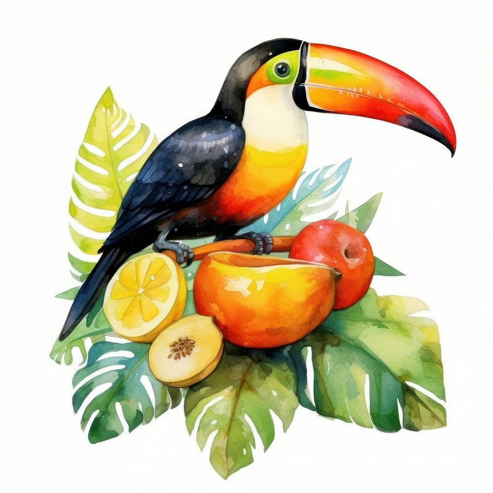 Toucan fruit plant bird. AI generated Image by rawpixel.