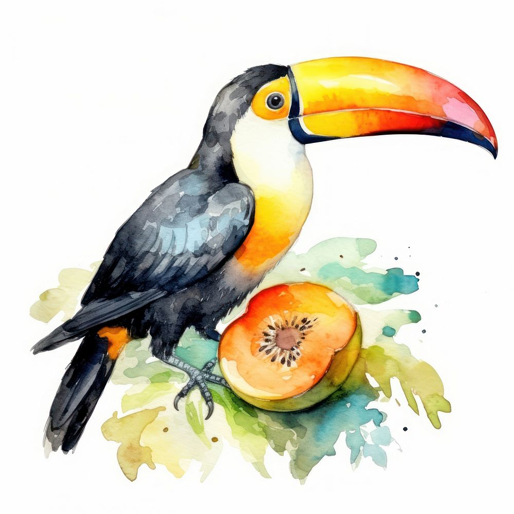Toucan animal plant fruit. AI generated Image by rawpixel.