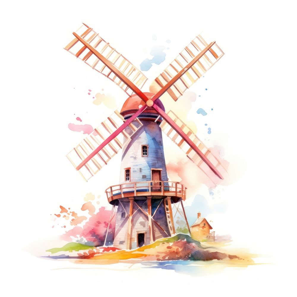 Windmill architecture lighthouse outdoors. AI generated Image by rawpixel.
