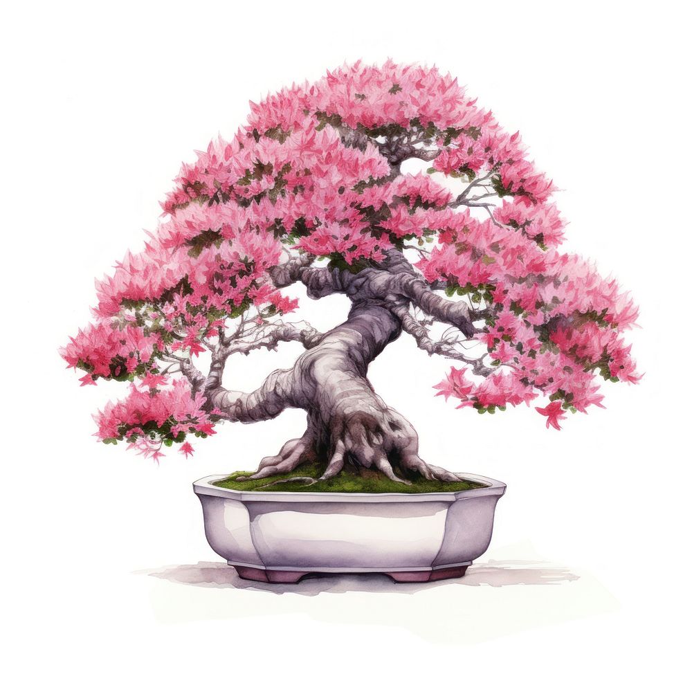 Bonsai flower plant tree. AI generated Image by rawpixel.