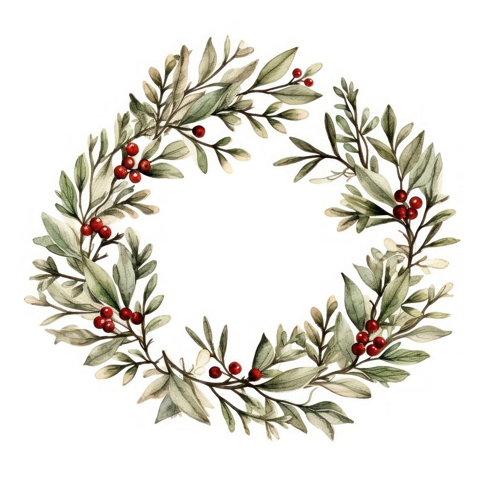 Wreath pattern plant white background. AI generated Image by rawpixel.