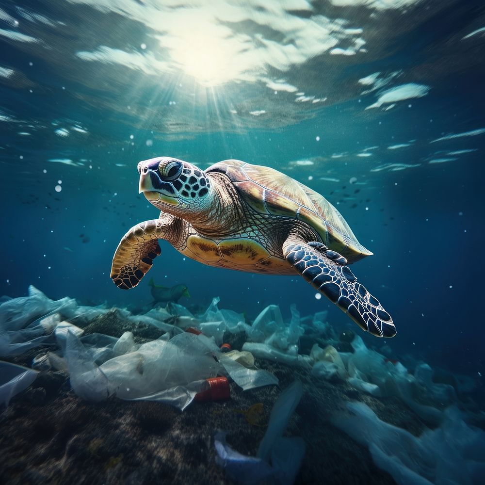 Sea outdoors reptile nature. AI generated Image by rawpixel.