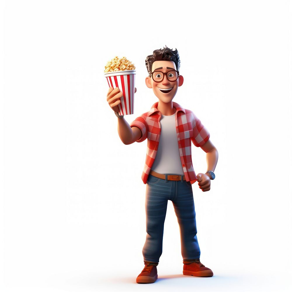Popcorn holding adult man. AI generated Image by rawpixel.