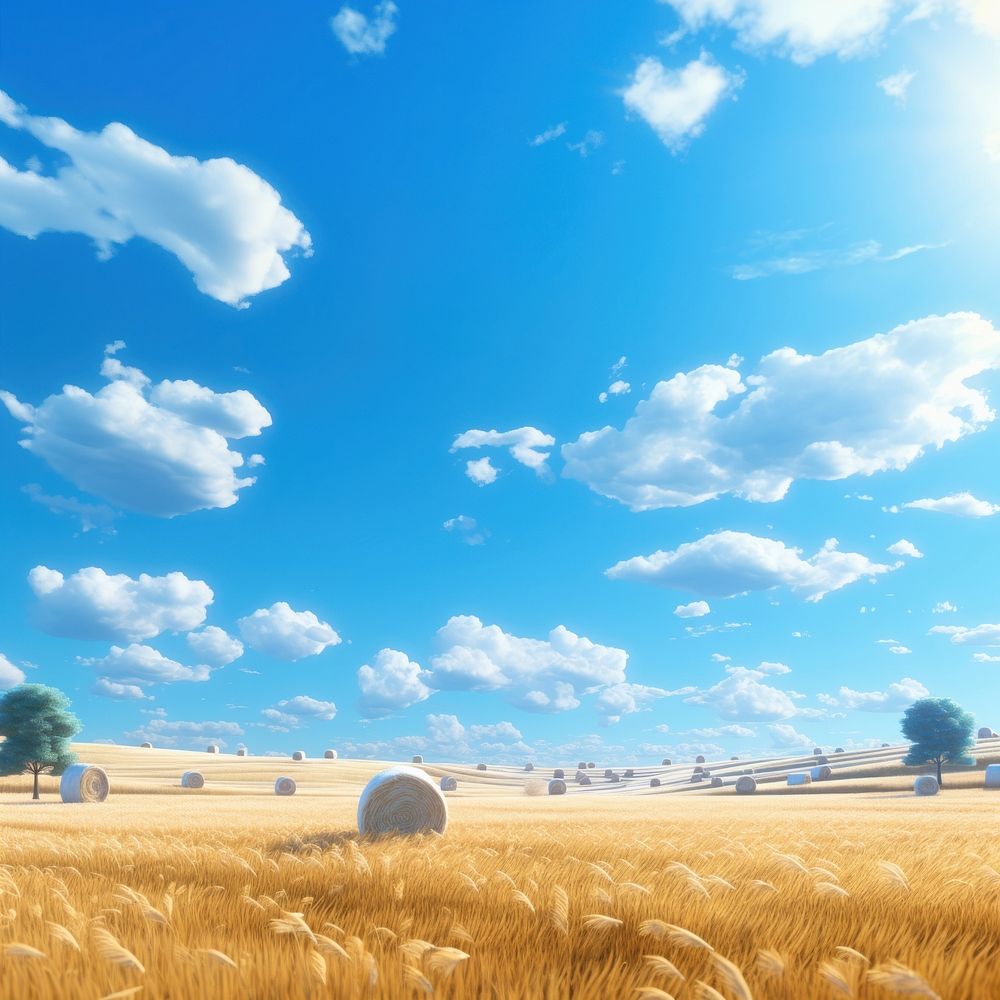 Field sky outdoors horizon. AI generated Image by rawpixel.