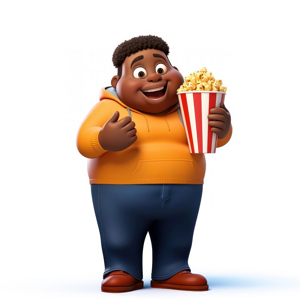 Popcorn cartoon snack white background. AI generated Image by rawpixel.