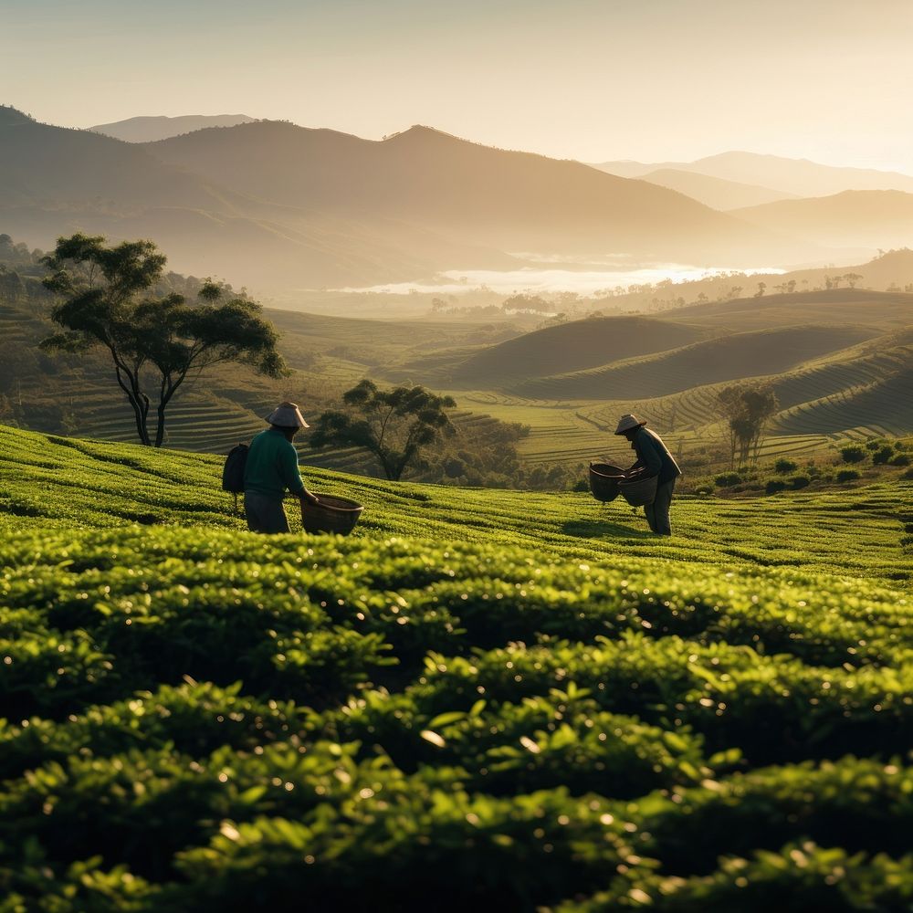 Agriculture harvesting mountain outdoors. AI generated Image by rawpixel.