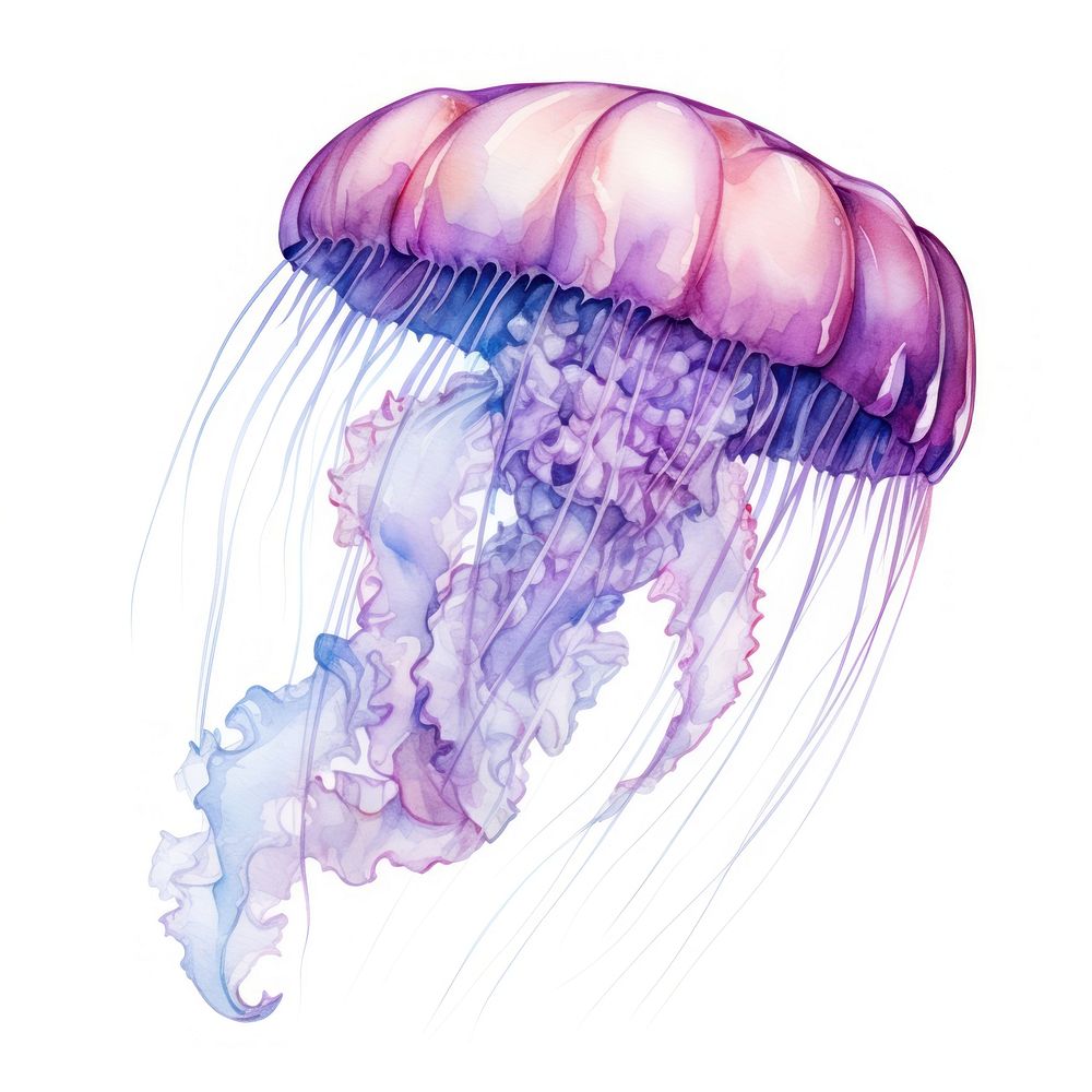 Jellyfish white background invertebrate transparent. AI generated Image by rawpixel.