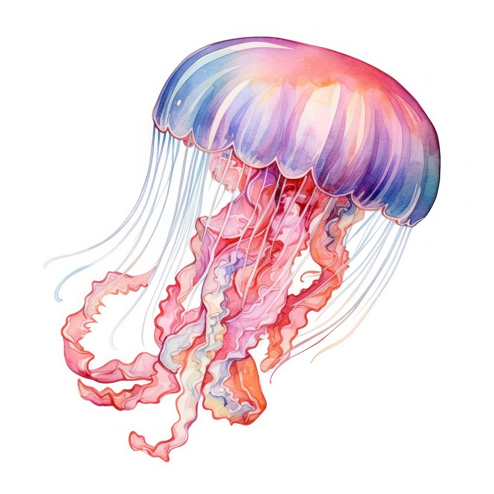 Jellyfish white background invertebrate transparent. AI generated Image by rawpixel.