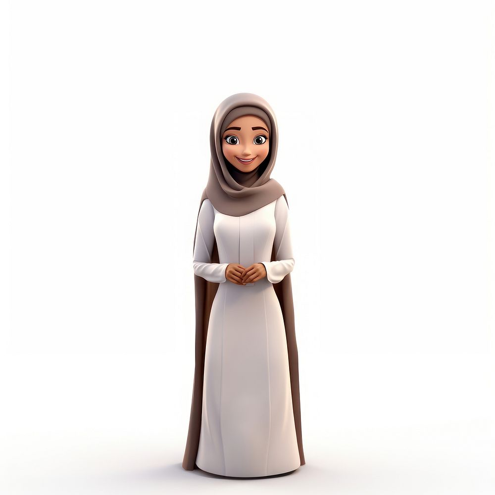 Figurine hijab adult white. AI generated Image by rawpixel.