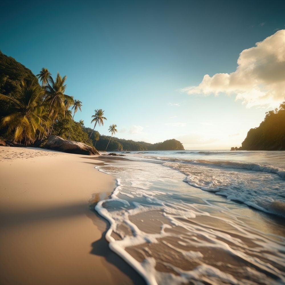 Landscape beach outdoors nature. AI generated Image by rawpixel.