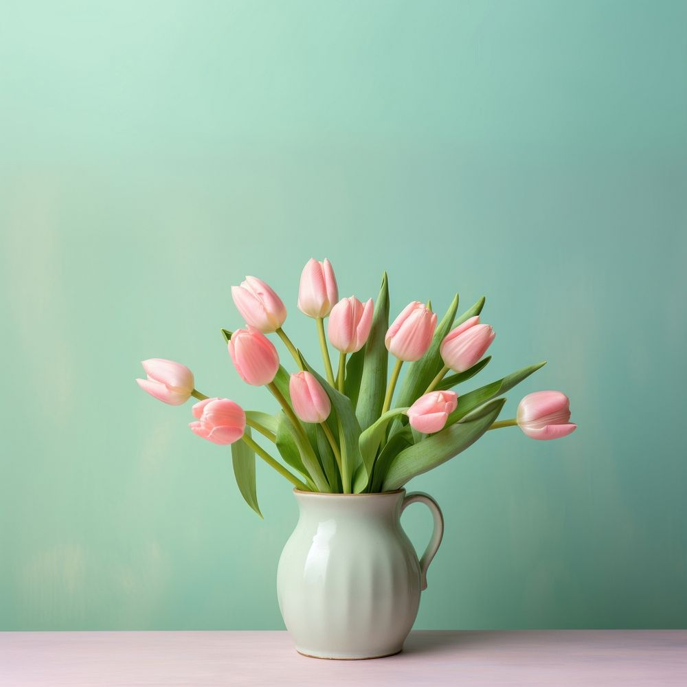 Tulip flower plant vase. AI generated Image by rawpixel.