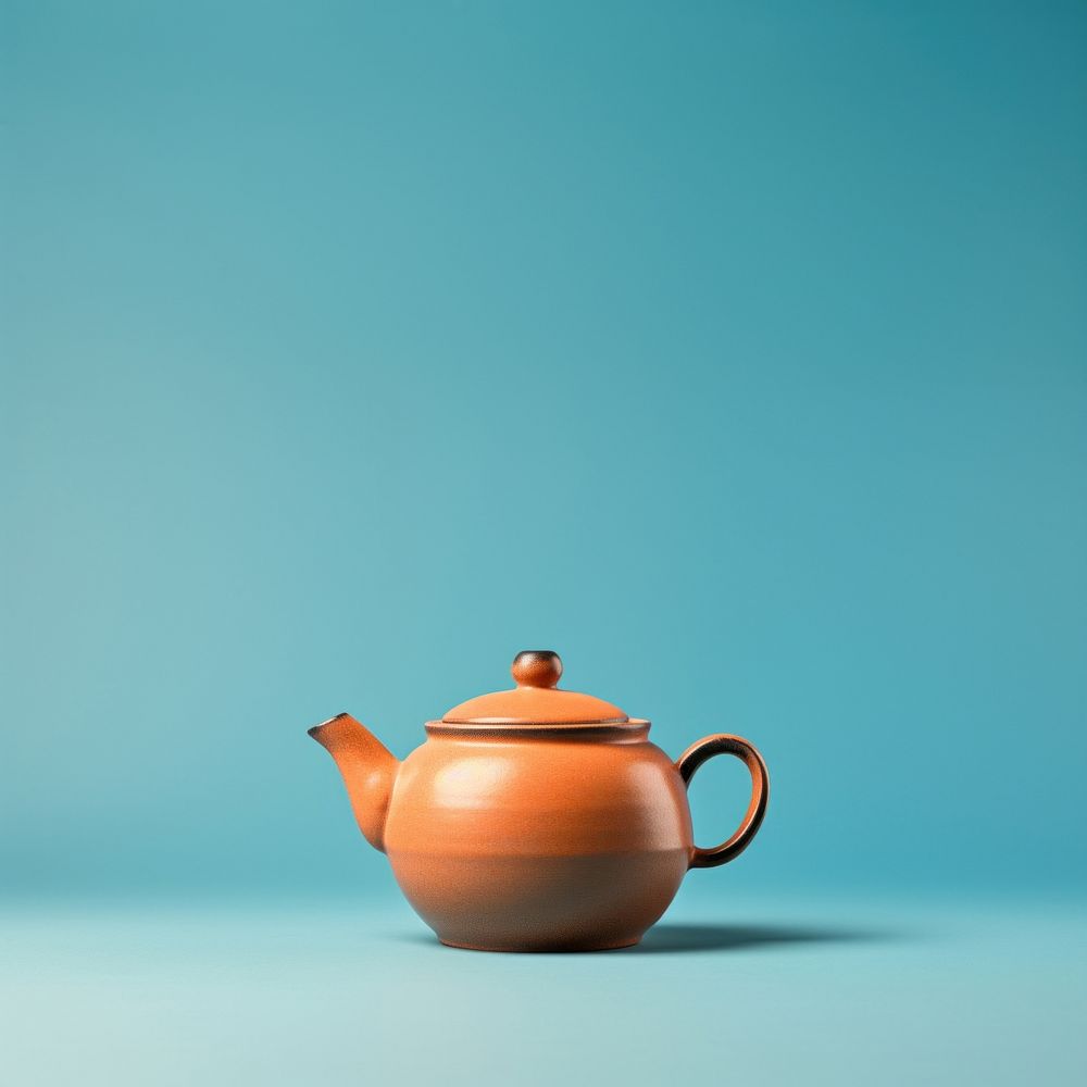 Pottery teapot refreshment tableware. 