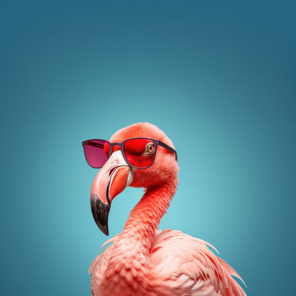 Flamingo glasses sunglasses animal. 