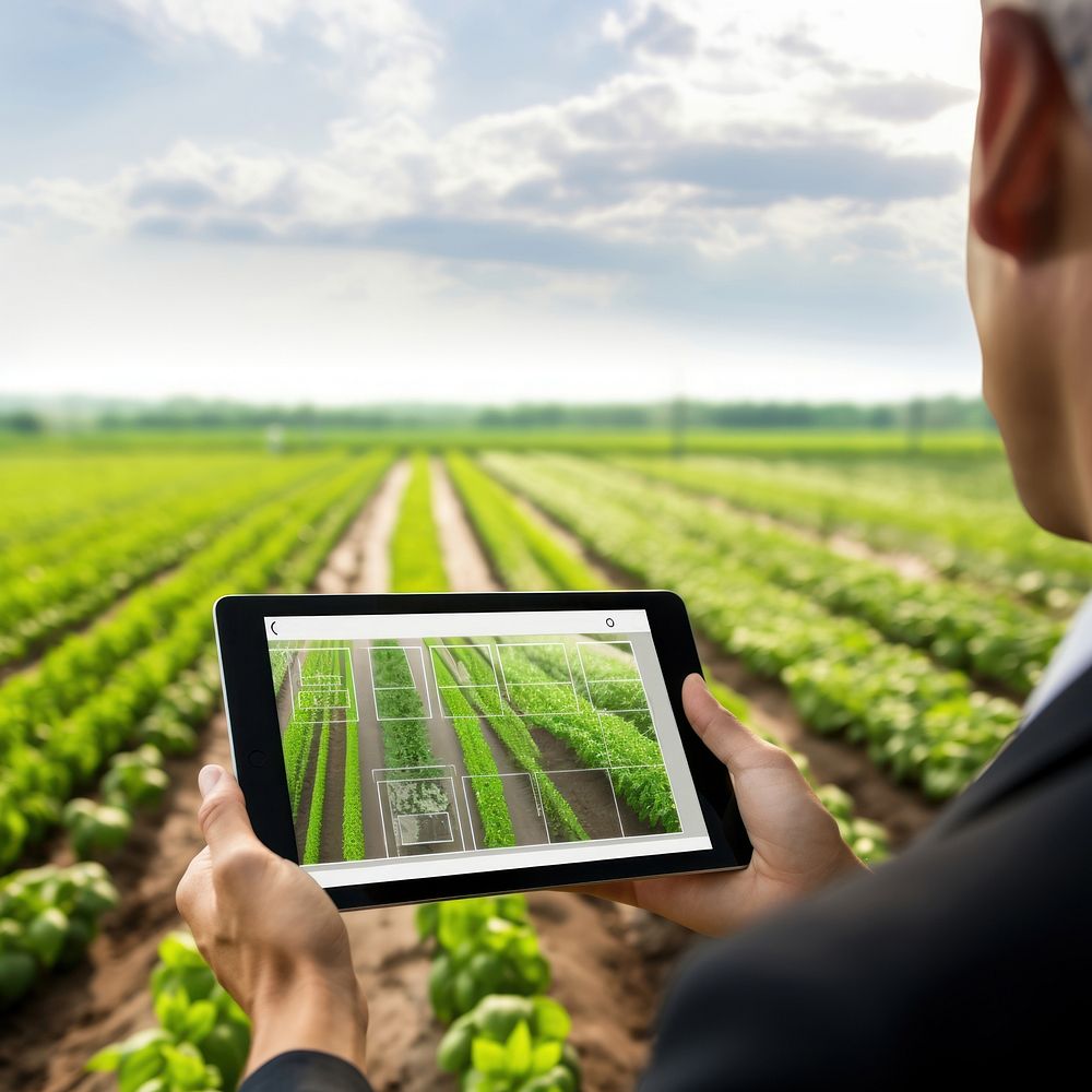 Agriculture outdoors computer screen.