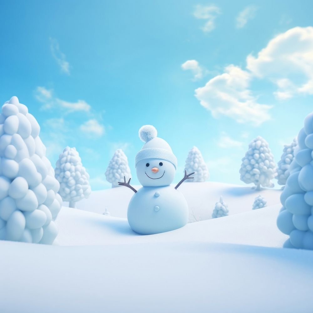 Winter snow outdoors snowman. AI generated Image by rawpixel.