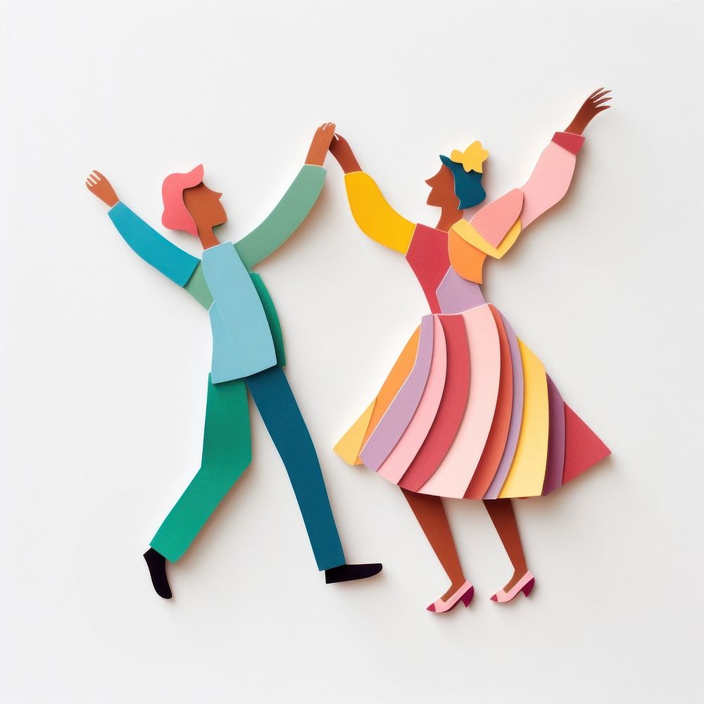 Dancing origami people paper. AI generated Image by rawpixel.