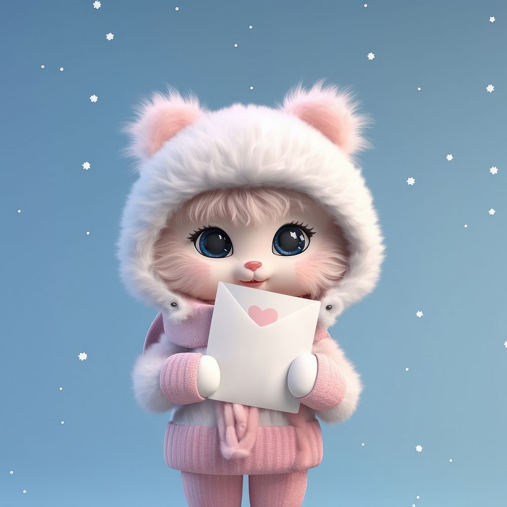 Winter cute doll toy. AI generated Image by rawpixel.