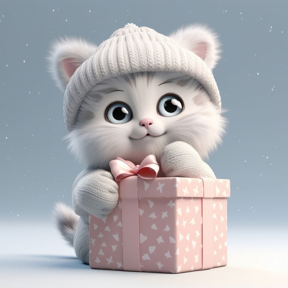 Mammal winter gift cute. AI generated Image by rawpixel.