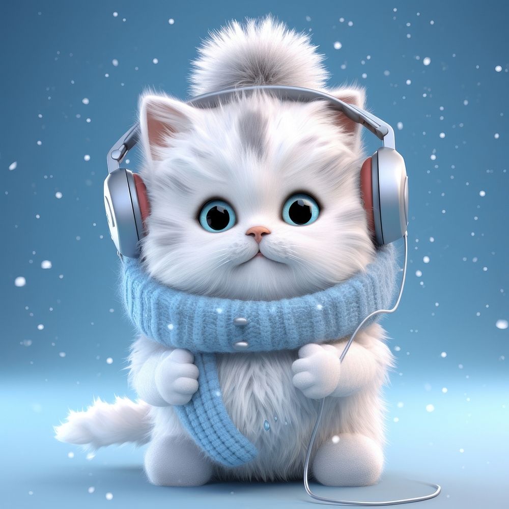 Mammal kitten winter cute. AI generated Image by rawpixel.