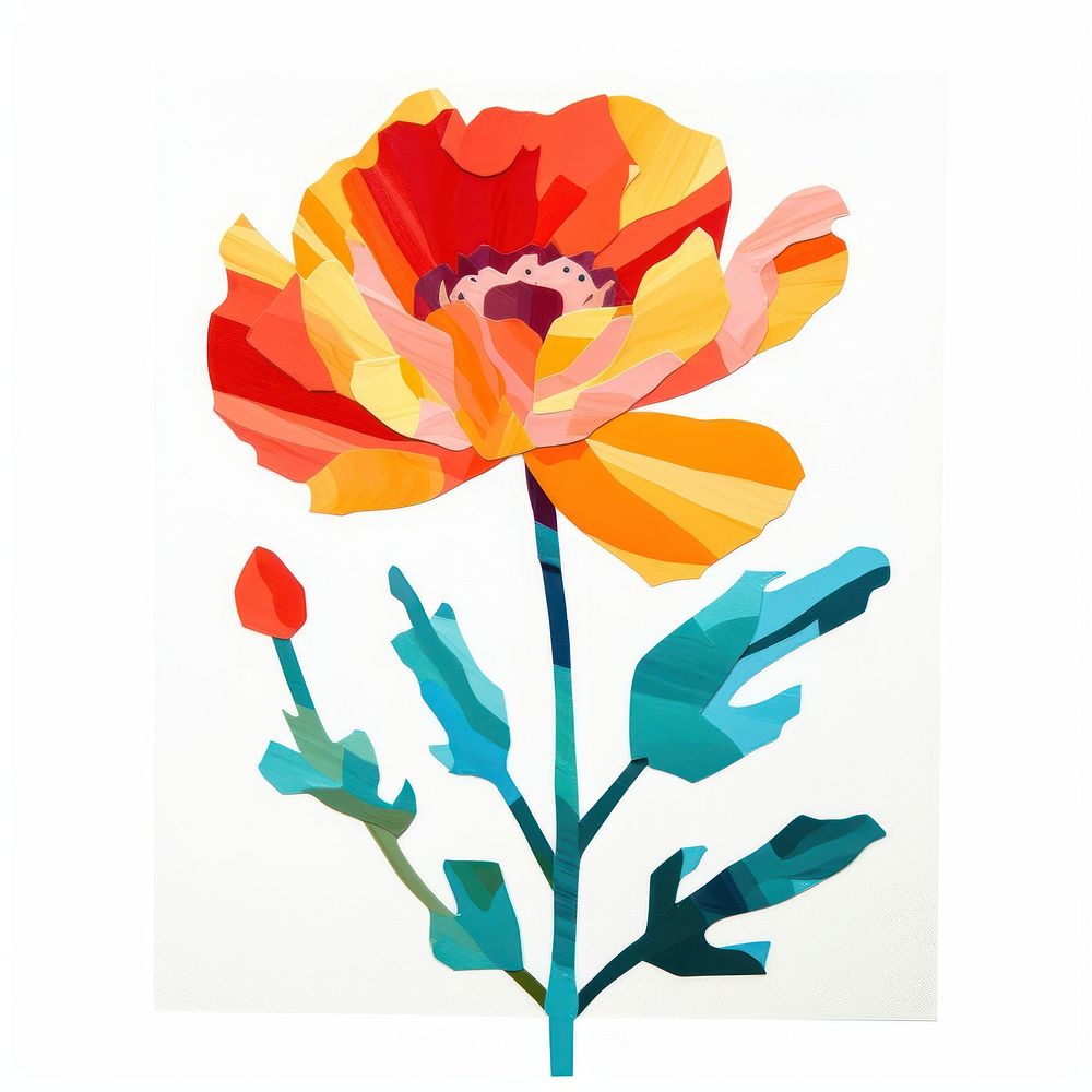 Flower painting petal poppy. AI generated Image by rawpixel.