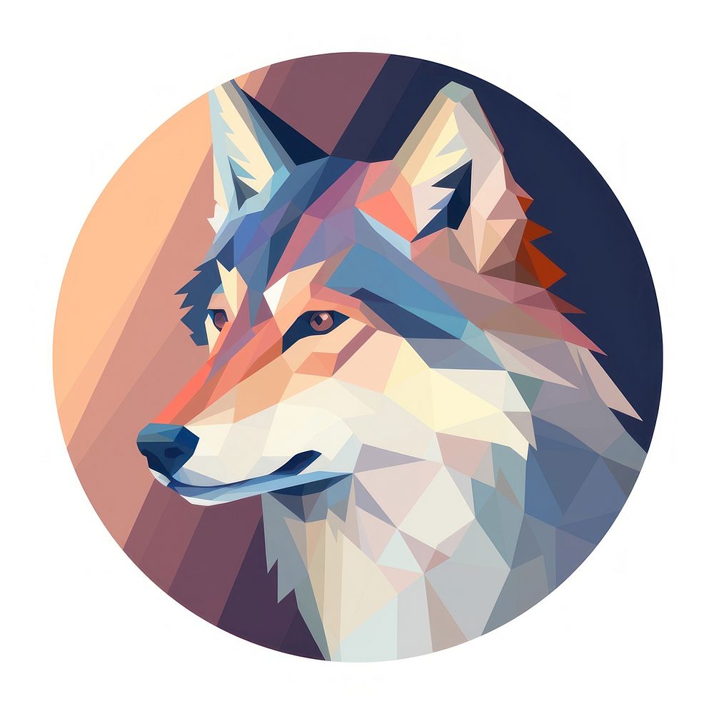 Wolf animal mammal circle. AI generated Image by rawpixel.