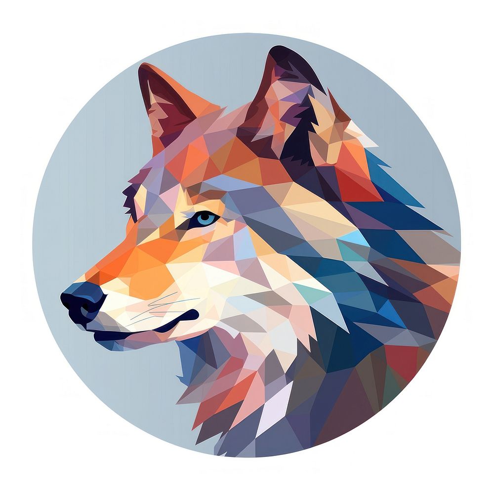 Wolf mammal animal circle. AI generated Image by rawpixel.