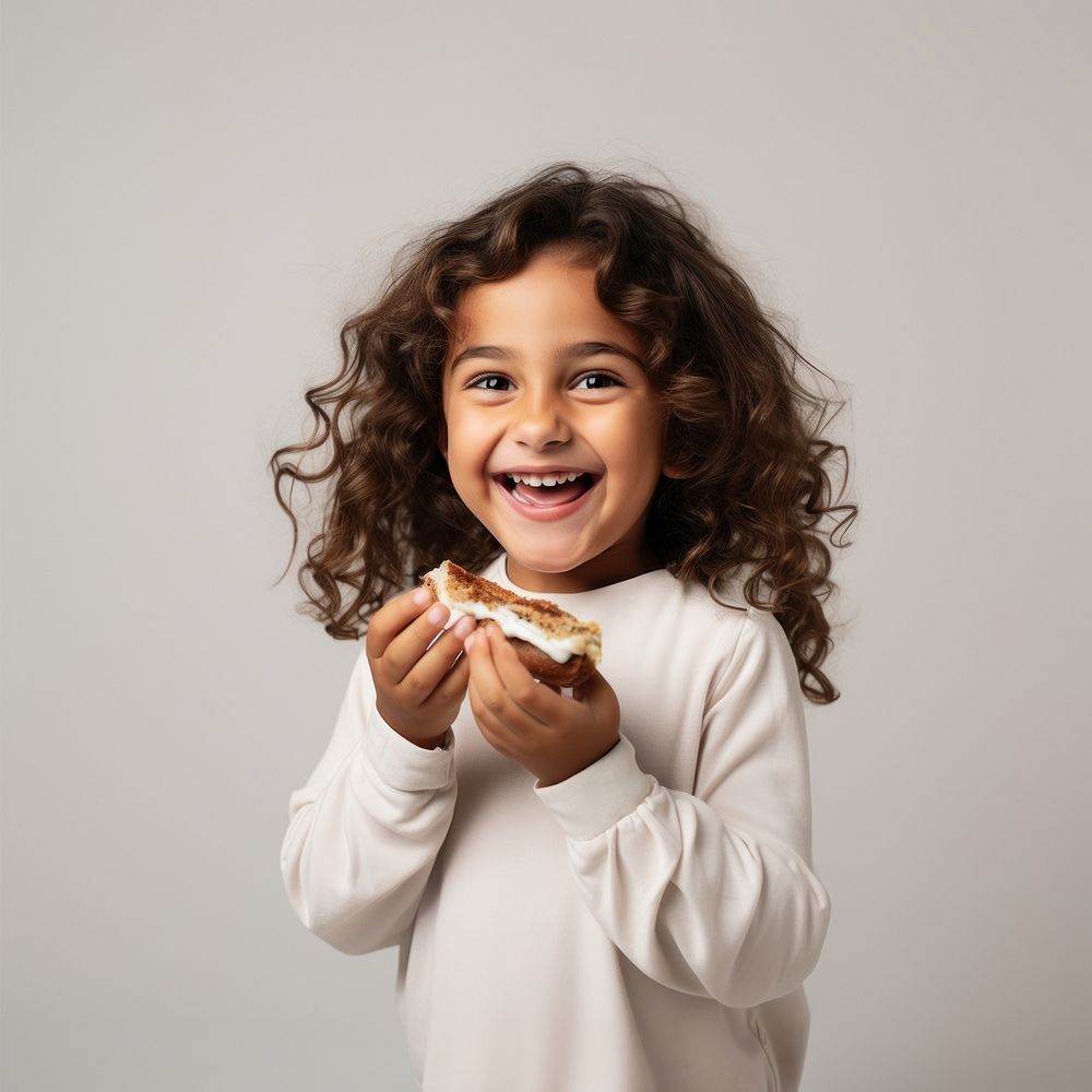 Portrait eating child photo. AI generated Image by rawpixel.